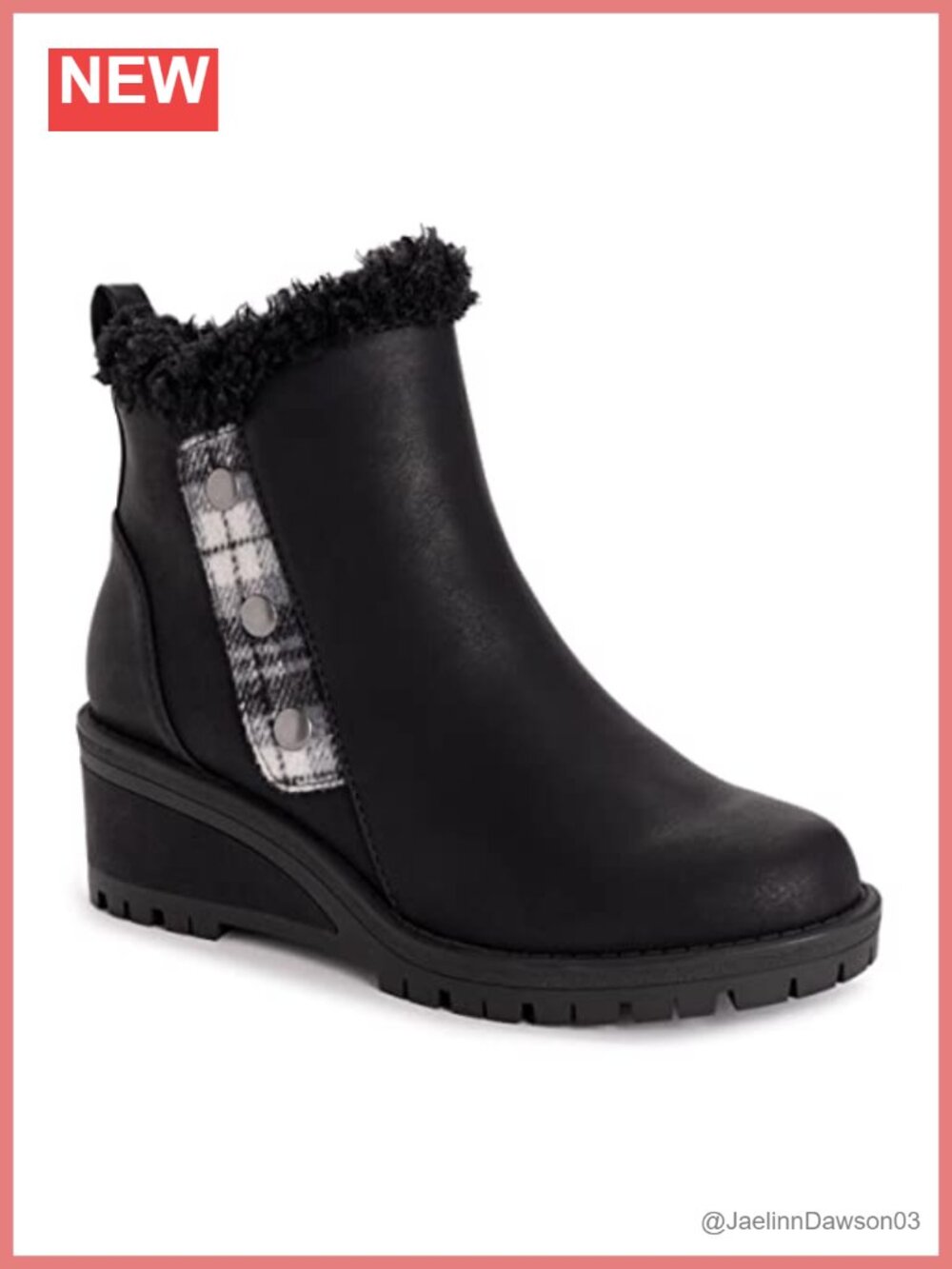 Women's Cozy Memory Foam Faux Fur Wedge Bootie Ankle Boots